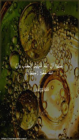 Al-Maaida Ayah 98 - Arabic wallpaper