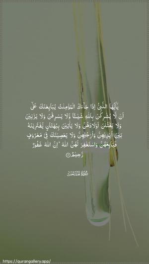 Al-Mumtahana Ayah 12 - Arabic wallpaper