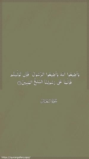 At-Taghaabun Ayah 12 - Arabic wallpaper