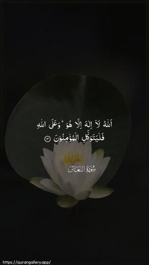 At-Taghaabun Ayah 13 - Arabic wallpaper