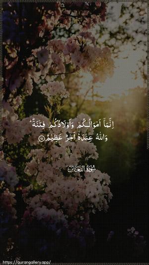 At-Taghaabun Ayah 15 - Arabic wallpaper
