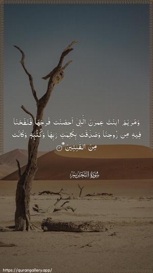 At-Tahrim Ayah 12 - Arabic wallpaper