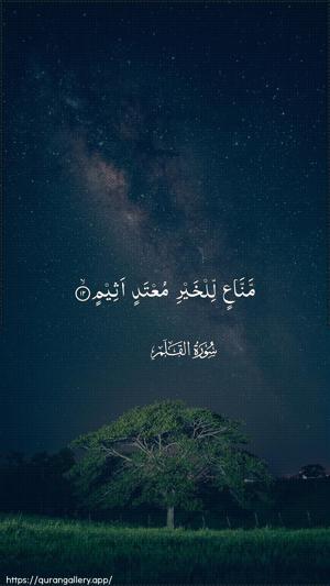 Al-Qalam Ayah 12 - Arabic wallpaper