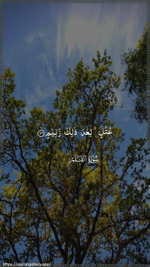 Al-Qalam Ayah 13 - Arabic wallpaper