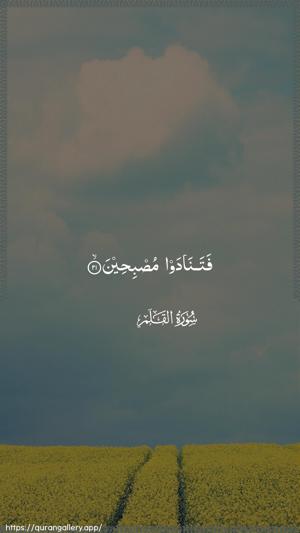 Al-Qalam Ayah 21 - Arabic wallpaper