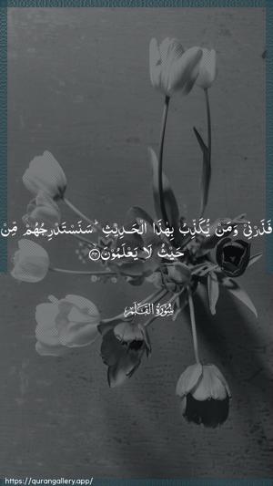 Al-Qalam Ayah 44 - Arabic wallpaper