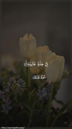 Al-Haaqqa Ayah 22 - Arabic wallpaper