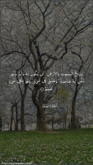 Al-An"aam Ayah 101 - Arabic wallpaper