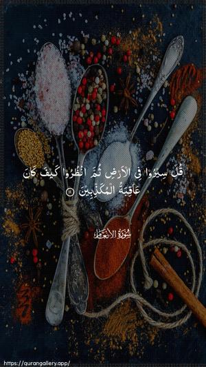 Al-An"aam Ayah 11 - Arabic wallpaper