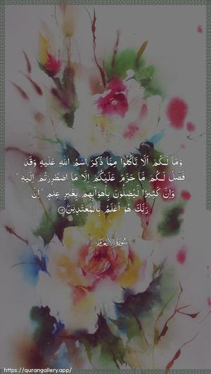 Al-An"aam Ayah 119 - Arabic wallpaper