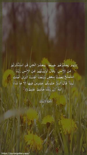 Al-An"aam Ayah 128 - Arabic wallpaper