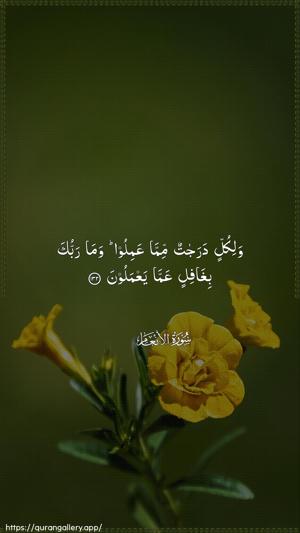 Al-An"aam Ayah 132 - Arabic wallpaper