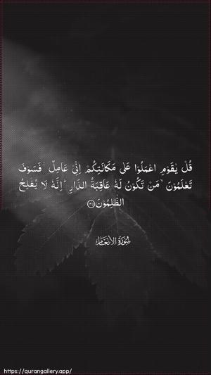 Al-An"aam Ayah 135 - Arabic wallpaper