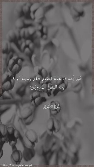 Al-An"aam Ayah 16 - Arabic wallpaper