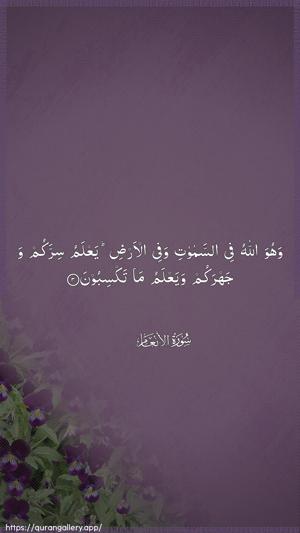 Al-An"aam Ayah 3 - Arabic wallpaper