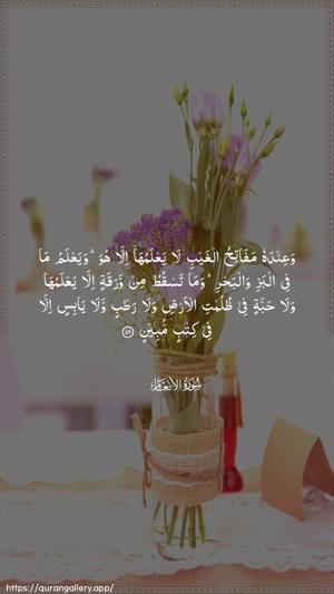 Al-An"aam Ayah 59 - Arabic wallpaper