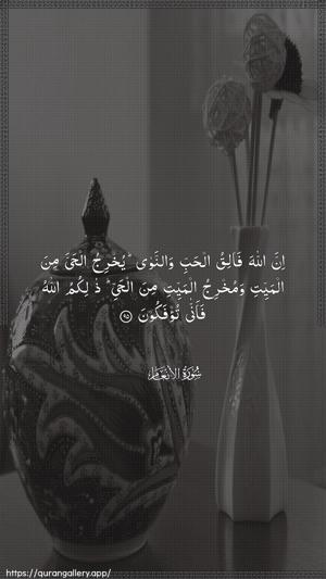Al-An"aam Ayah 95 - Arabic wallpaper