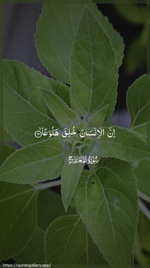 Al-Ma"aarij Ayah 19 - Arabic wallpaper