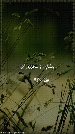Al-Ma"aarij Ayah 25 - Arabic wallpaper