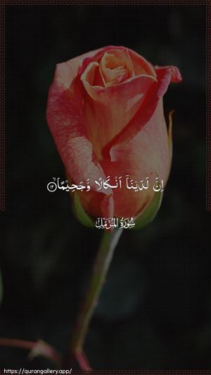 Al-Muzzammil Ayah 12 - Arabic wallpaper
