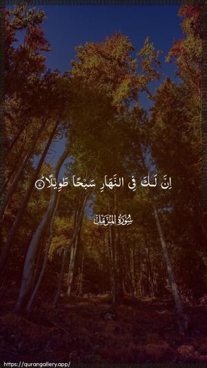 Al-Muzzammil Ayah 7 - Arabic wallpaper