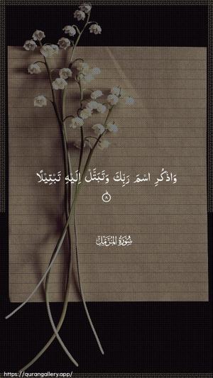Al-Muzzammil Ayah 8 - Arabic wallpaper