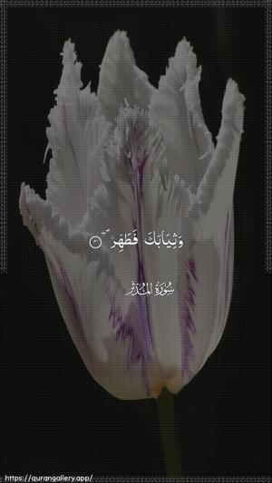 Al-Muddaththir Ayah 4 - Arabic wallpaper