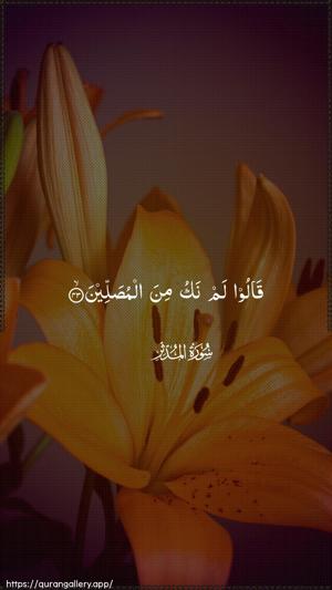 Al-Muddaththir Ayah 43 - Arabic wallpaper