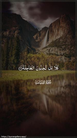 Al-Qiyaama Ayah 20 - Arabic wallpaper