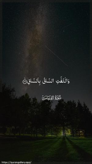 Al-Qiyaama Ayah 29 - Arabic wallpaper