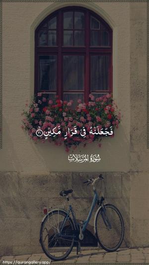 Al-Mursalaat Ayah 21 - Arabic wallpaper