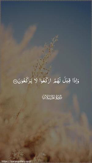 Al-Mursalaat Ayah 48 - Arabic wallpaper