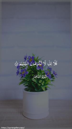 Al-Fajr Ayah 17 - Arabic wallpaper