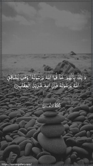 Al-Anfaal Ayah 13 - Arabic wallpaper