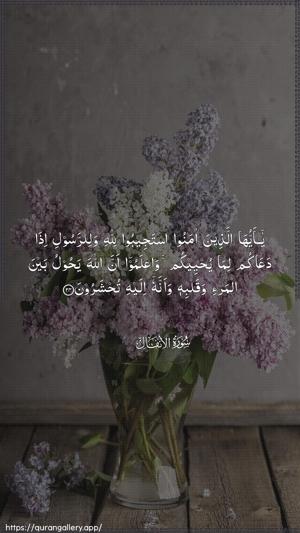 Al-Anfaal Ayah 24 - Arabic wallpaper
