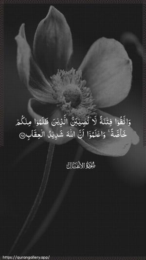 Al-Anfaal Ayah 25 - Arabic wallpaper