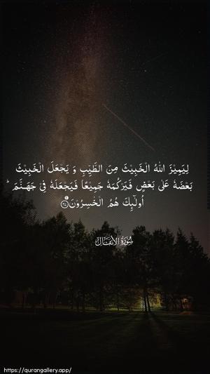 Al-Anfaal Ayah 37 - Arabic wallpaper