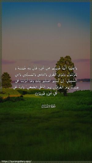 Al-Anfaal Ayah 41 - Arabic wallpaper