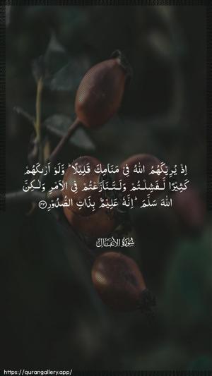 Al-Anfaal Ayah 43 - Arabic wallpaper