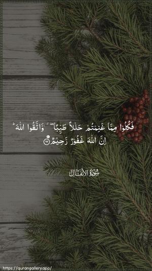 Al-Anfaal Ayah 69 - Arabic wallpaper