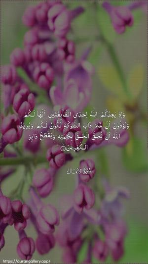 Al-Anfaal Ayah 7 - Arabic wallpaper