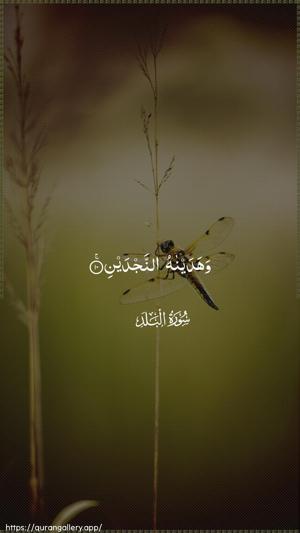 Al-Balad Ayah 10 - Arabic wallpaper