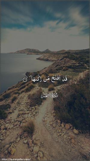 Ash-Shams Ayah 9 - Arabic wallpaper