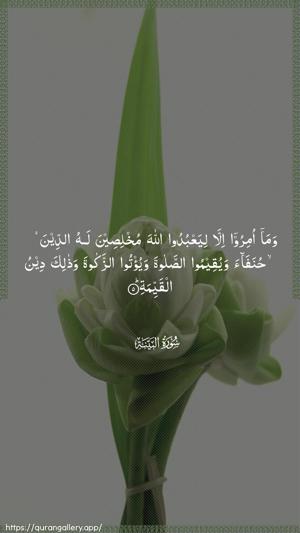 Al-Bayyina Ayah 5 - Arabic wallpaper