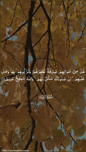 At-Tawba Ayah 103 - Arabic wallpaper