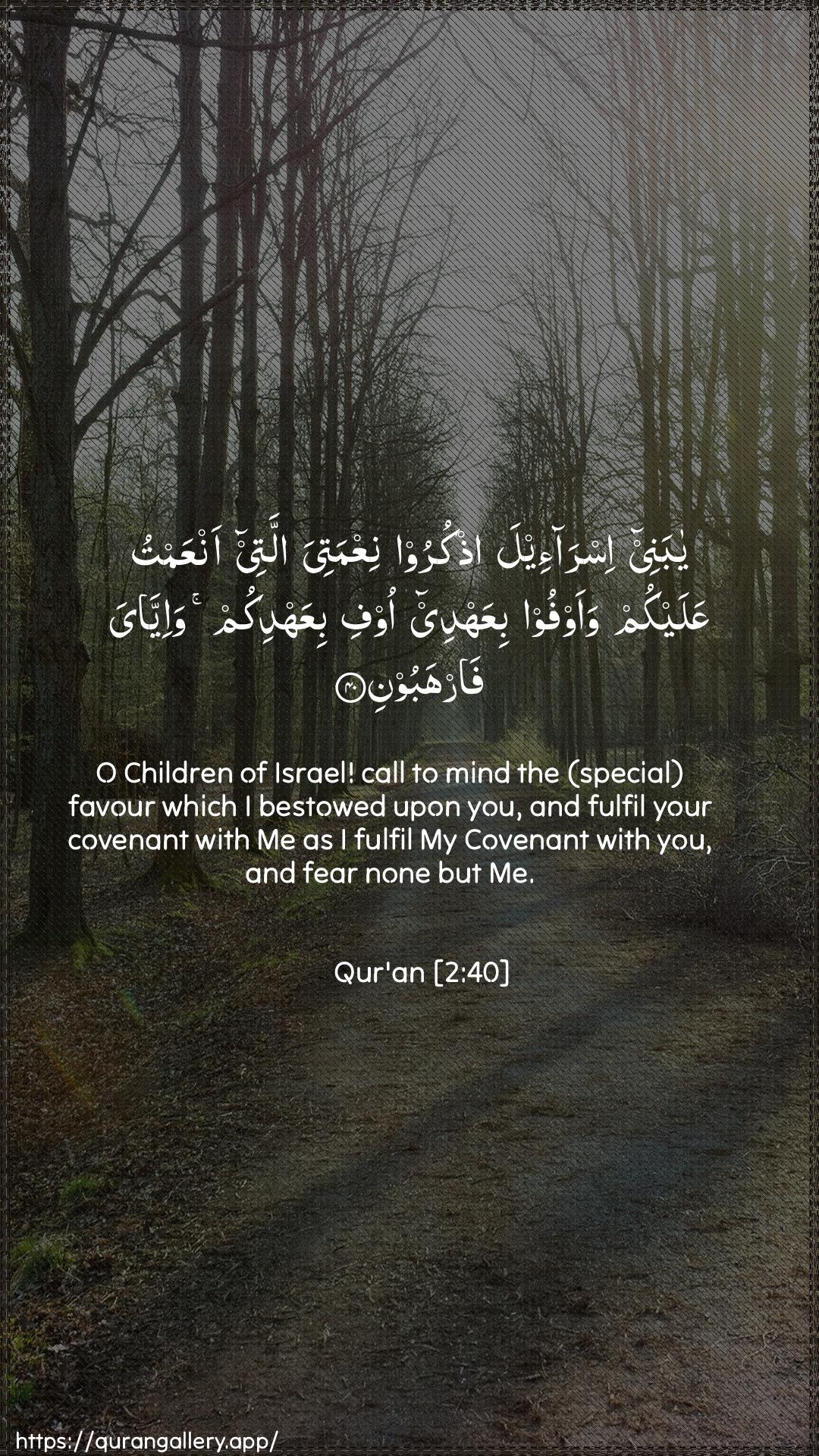 Surah Al-Baqara Ayah 40 of 2 HD Wallpaper: Download Beautiful vertical Quran Verse Image | Ya banee isra-eela othkurooniAAmatiya allatee anAAamtu AAalaykum waawfoo biAAahdee oofibiAAahdikum wa-iyyaya farhaboon