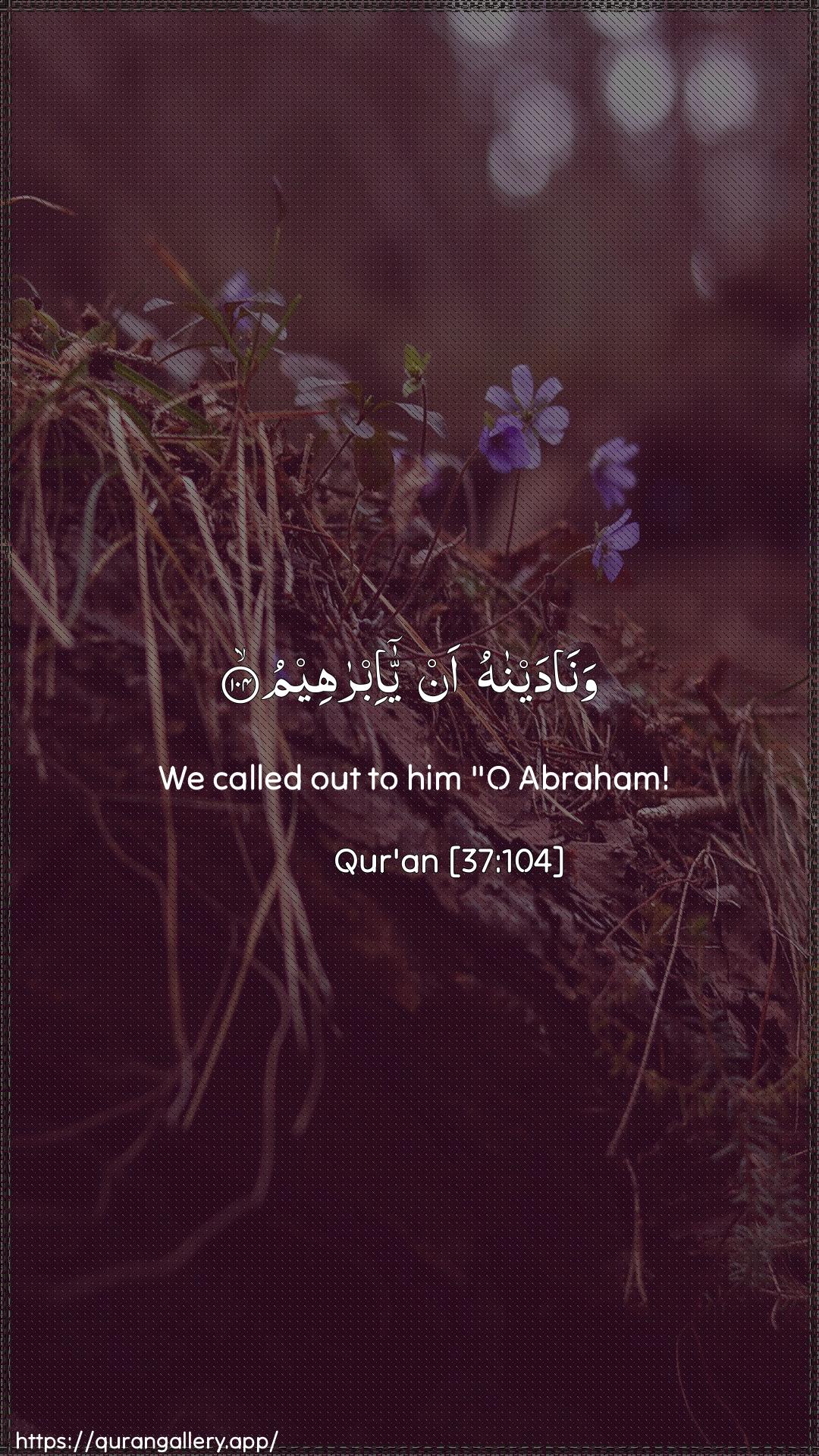 Surah As-Saaffaat Ayah 104 of 37 HD Wallpaper: Download Beautiful vertical Quran Verse Image | Wanadaynahu an ya ibraheem