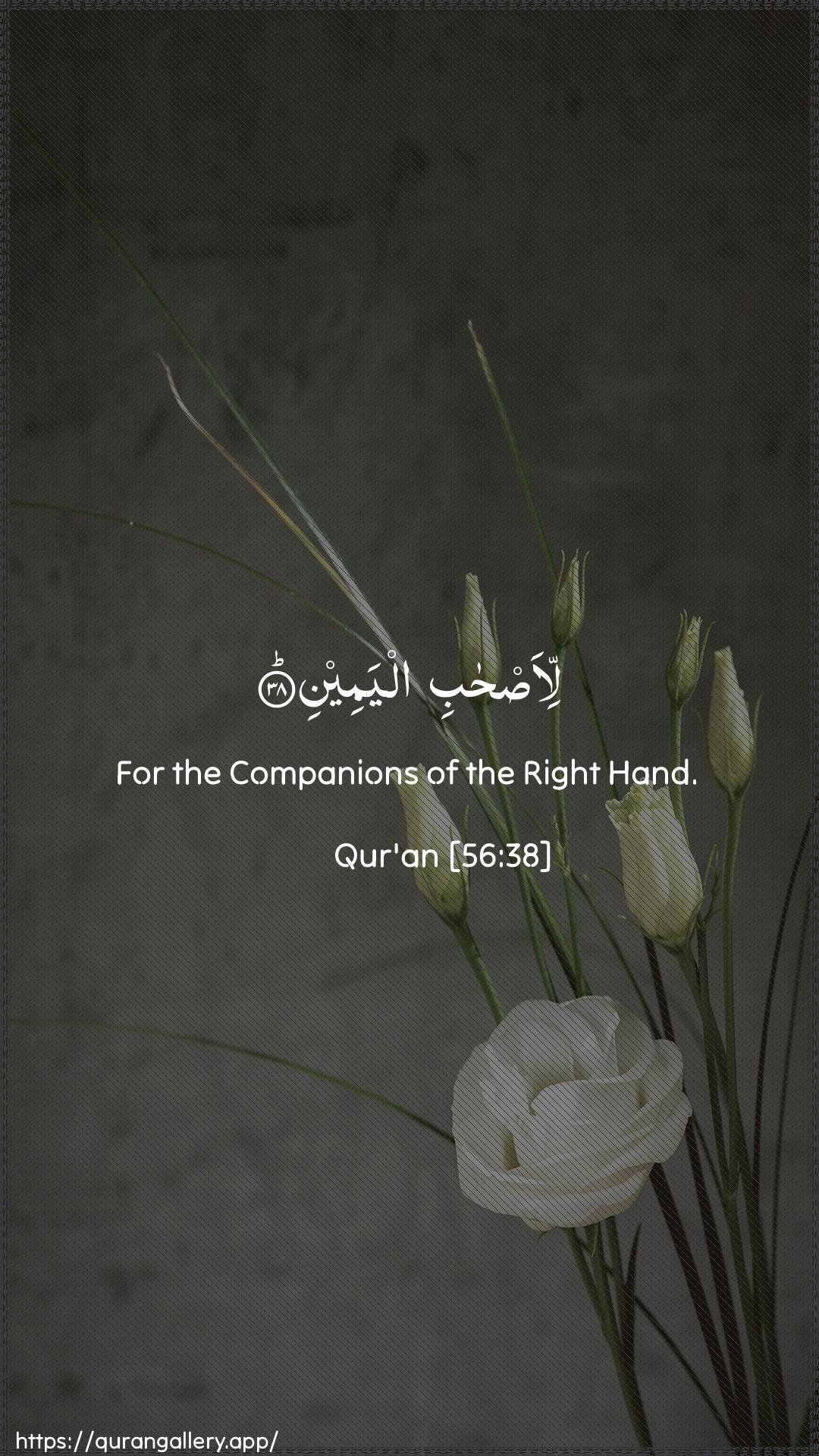 Surah Al-Waaqia Ayah 38 of 56 HD Wallpaper: Download Beautiful vertical Quran Verse Image | Li-as-habi alyameen