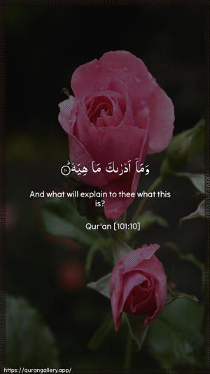 Al-Qaari"a Ayah 10 - Arabic + English wallpaper