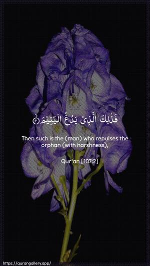 Al-Maa"un Ayah 2 - Arabic + English wallpaper